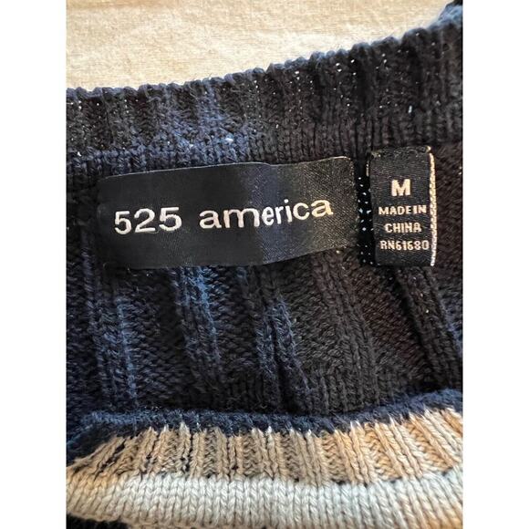 525 America Women's Sweater Navy White distressed look size M - Picture 7 of 10